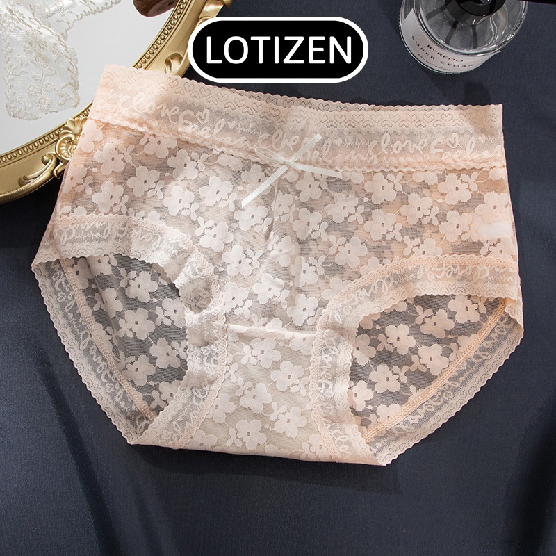 Quần lót nữ thun lạnh dệt lưới họa tiết hoa 128