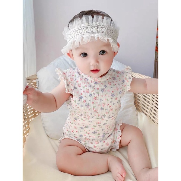 Set bộ body thun hoa nhí kèm quần đùi xinh xắn , phong cách hàn quốc cho bé gái