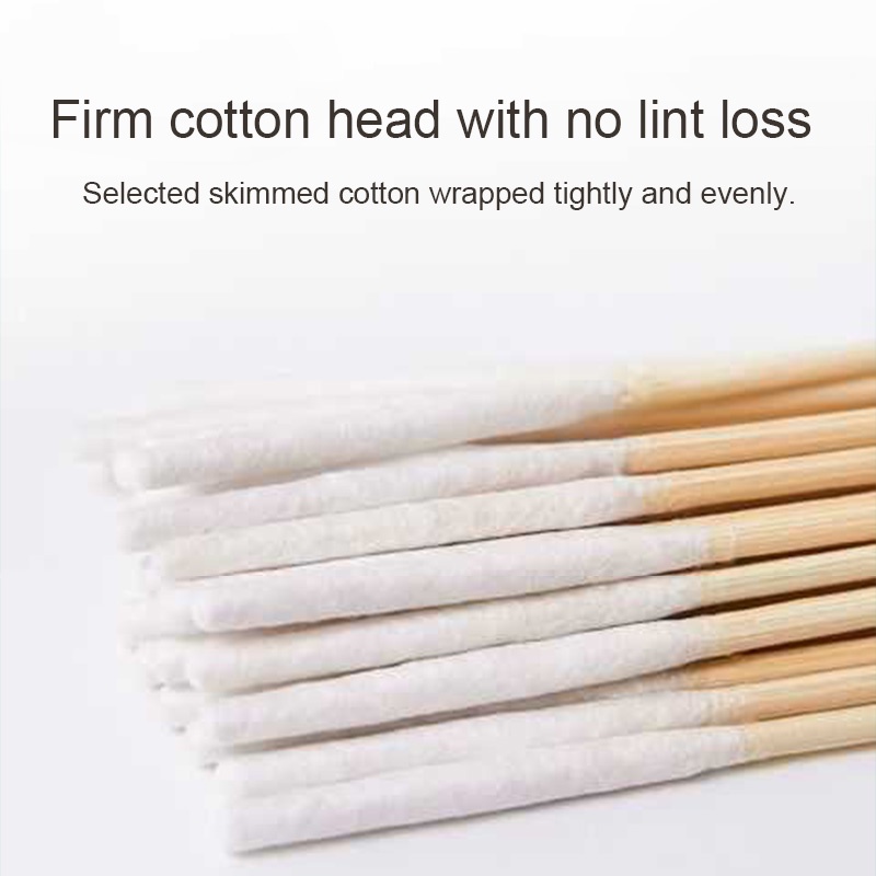 60 Tăm Bông Cotton Cán Dài Không Xơ Vải Sử Dụng Một Lần Tiện Lợi