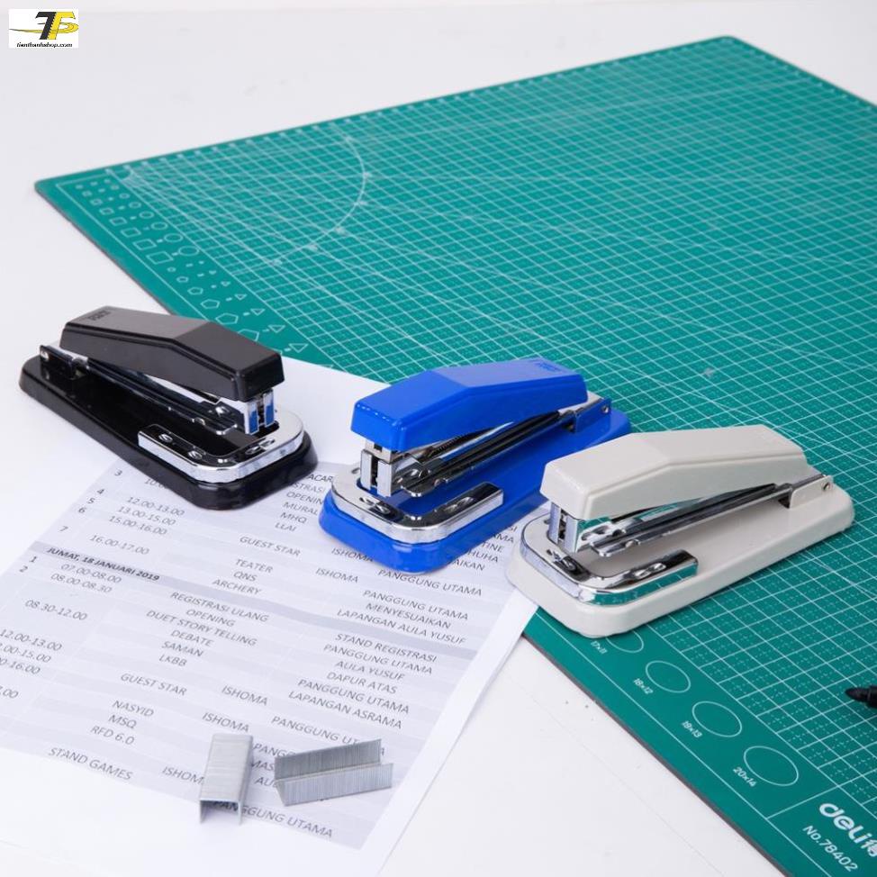 Dập ghim xoay 3 chiều 25 trang - Deli 414  Ghim phù hợp: 24/6 hoặc 26/6