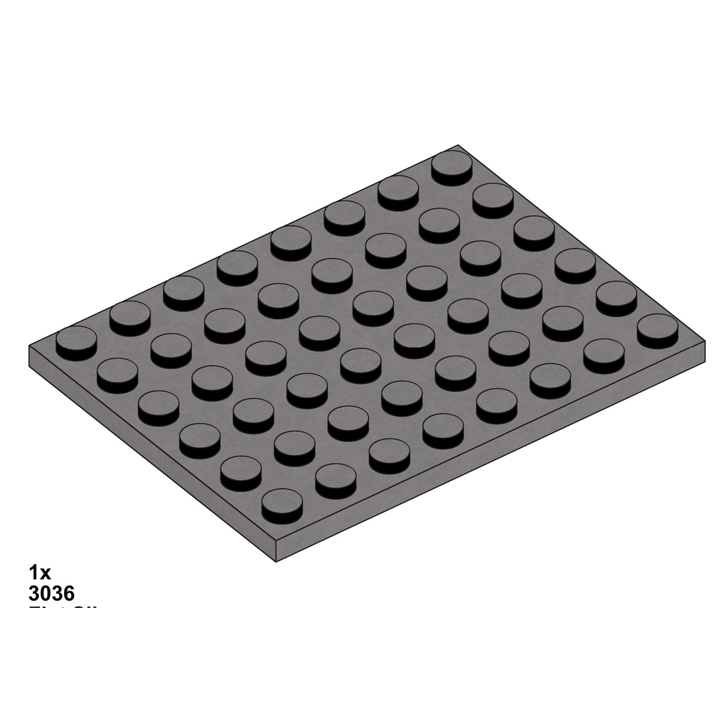 Combo 2 phụ kiện Lego Moc 3036 xám đen