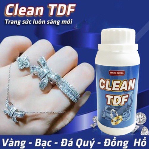 Nước Tẩy cặn canxi , Bạc Nữ Trang CLEAN TDF , Tẩy cặn canxi Làm Mới Trang Sức , đồ dùng inox sáng Bóng Hiệu Quả