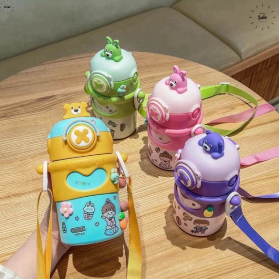 Bình giữ nhiệt Inox 500ml cho bé hình chữ X, hình thú siêu dễ thương  . didoo_shop