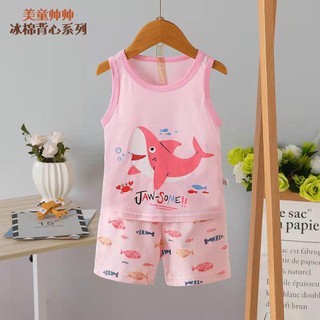 Bộ ba lỗ cotton xuất hàn cho bé