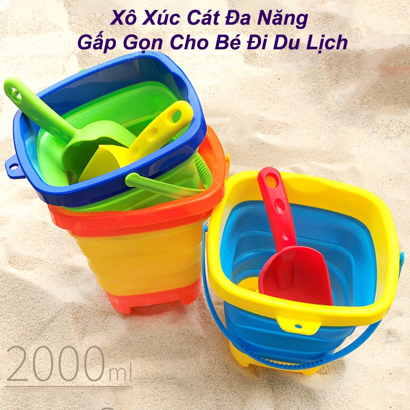 Đồ Chơi Xúc Cát Cho Bé Gấp Gọn Đi Du Lịch, Xô Đa Năng Cho Bé XC020