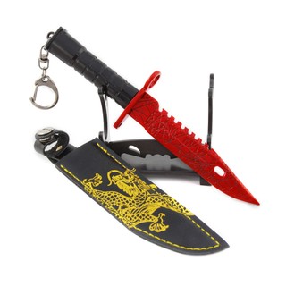Mô hình móc khóa M9 Bayonet CSGO kim loại cao cấp Tặng kèm bao da và giá đỡ mô hình