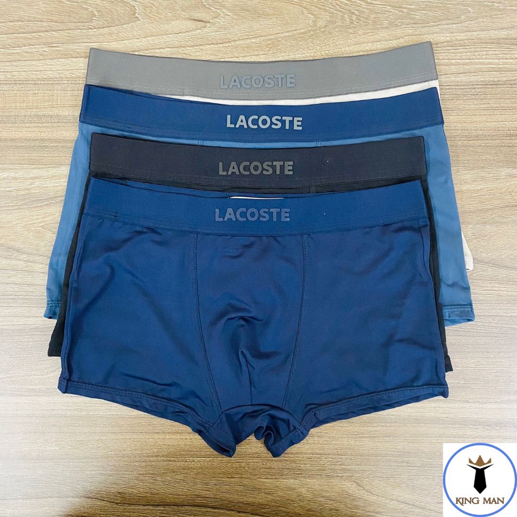 Combo 4 Quần sịp nam thun lạnh lacoste cao cấp,quần lót nam boxer cotton vải mềm mịn thoáng mát