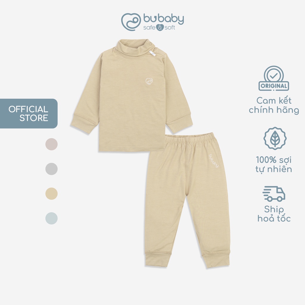 Bộ Quần Áo Giữ Nhiệt cho bé (có cúc vai) Sợi Tre Đan Mạch Bambus BU Baby BBB110903 | Quần áo BU Baby chính hãng