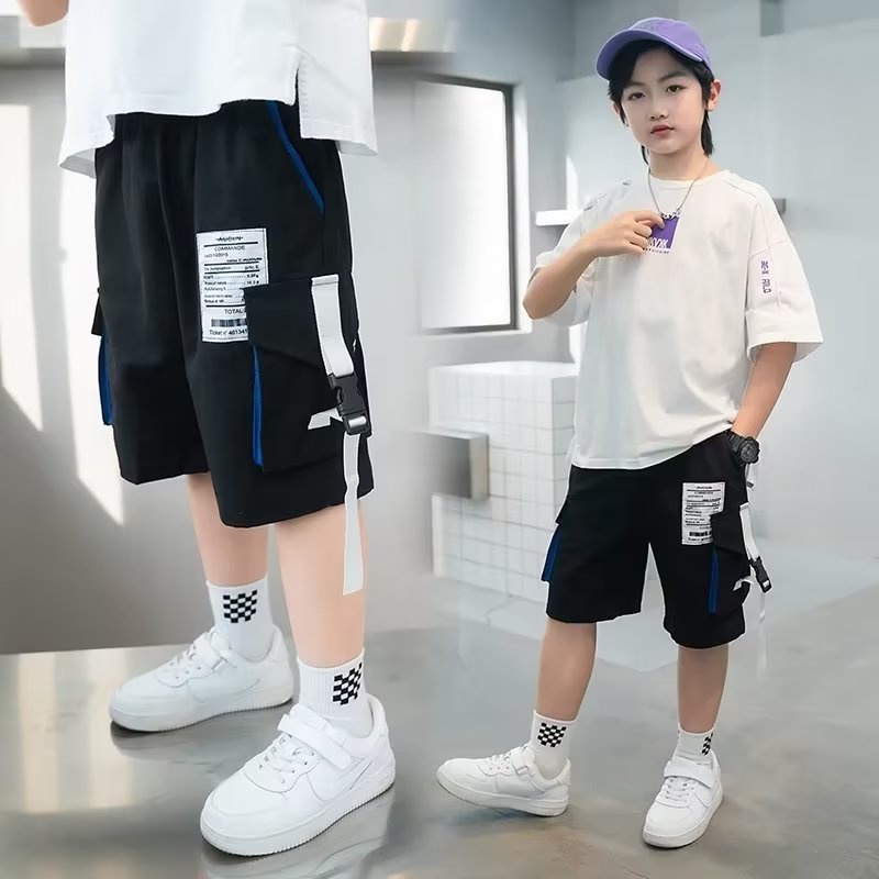 Quần Đùi Cotton Dáng Rộng Có Túi Dành Cho Bé Trai