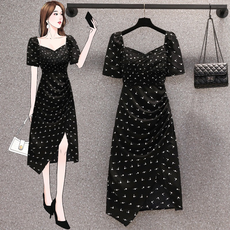 🌸Hàng Order(Sẵn XL,3XL)🌸Váy Đầm Bigsize Hoạ Tiết Vắt Chéo Ngực Nhún Hông Xẻ Tà Sexy Nữ Tính🌸Hàng Quảng Châu
