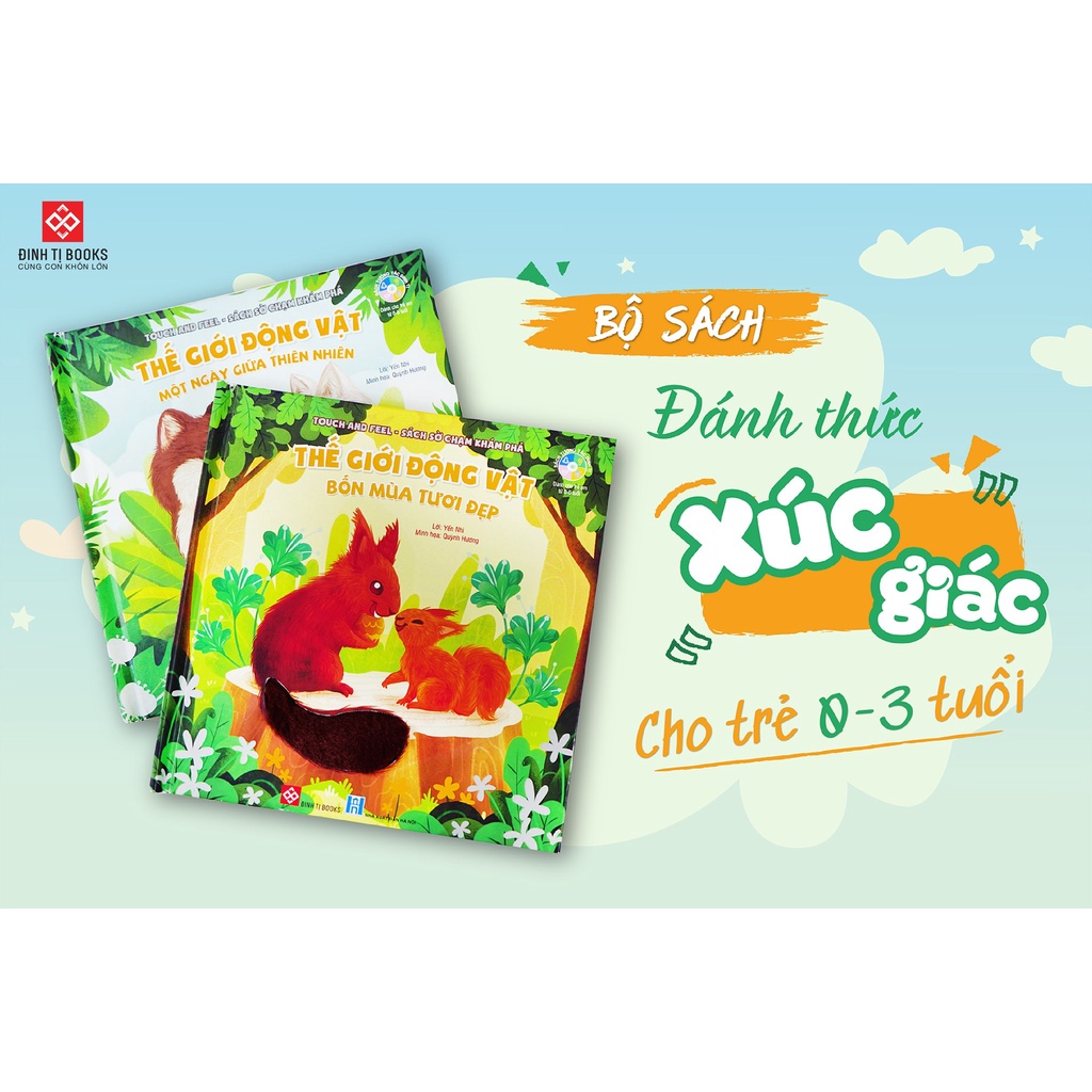 Sách Sờ Chạm Khám Phá Đinh Tị - Thế giới động vật - Touch and Feel Book - LinhKha