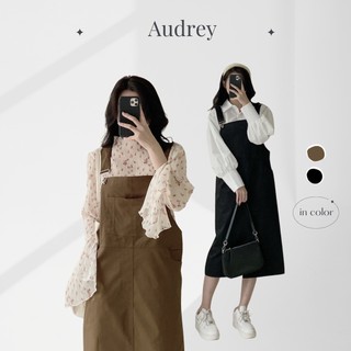 V024 váy yếm chất kaki dày dặn audrey
