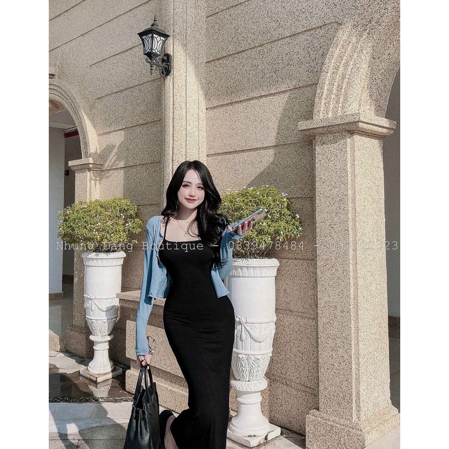 Áo khoác cardigan dáng croptop khoác ngoài tay dài, áo khoác nữ phối với đầm váy thun xịn VD901 | BigBuy360 - bigbuy360.vn