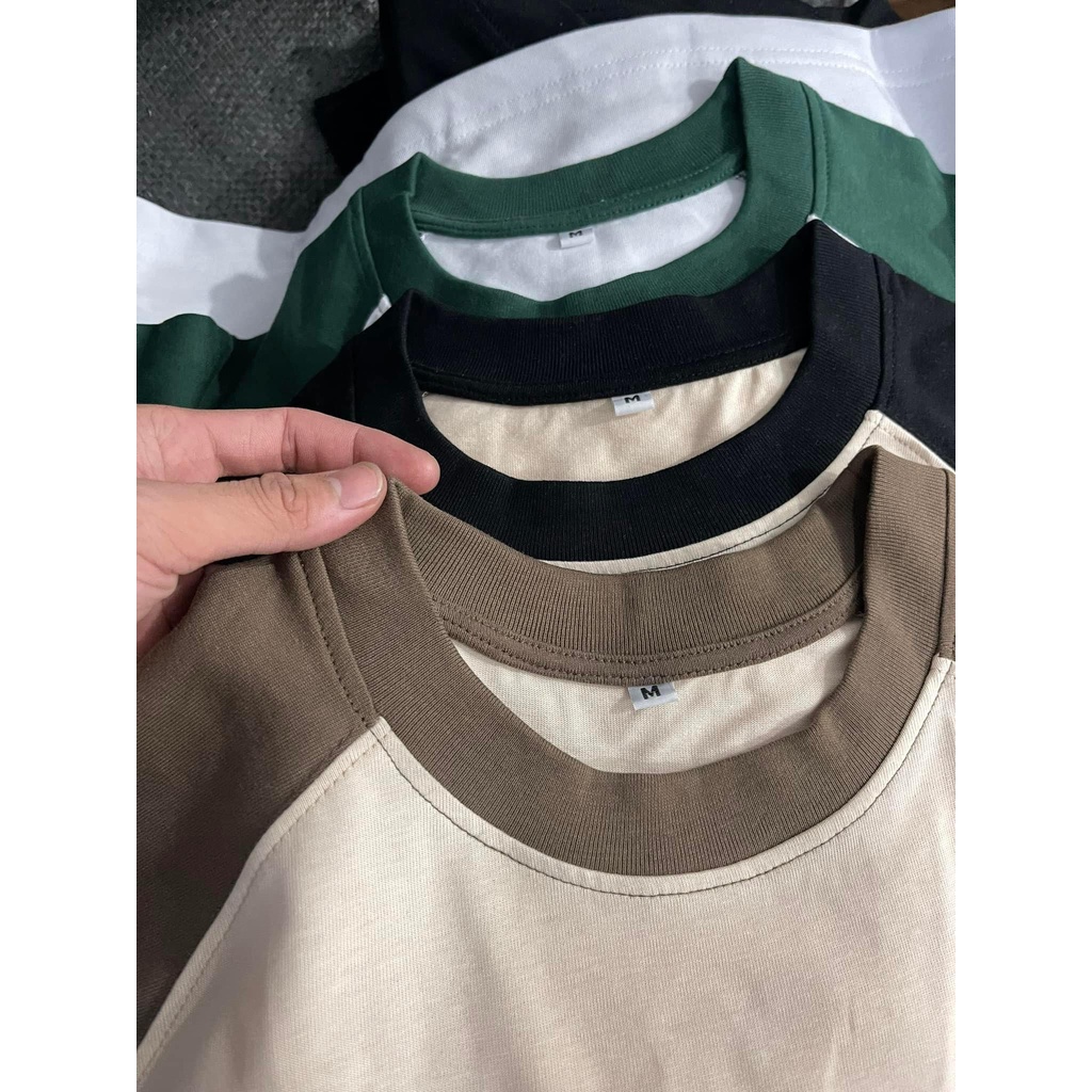 Áo thun RAGLAN YGGENZ shop , Áo thun unisex nam nữ from rộng oversize chất liệu cotton 100%