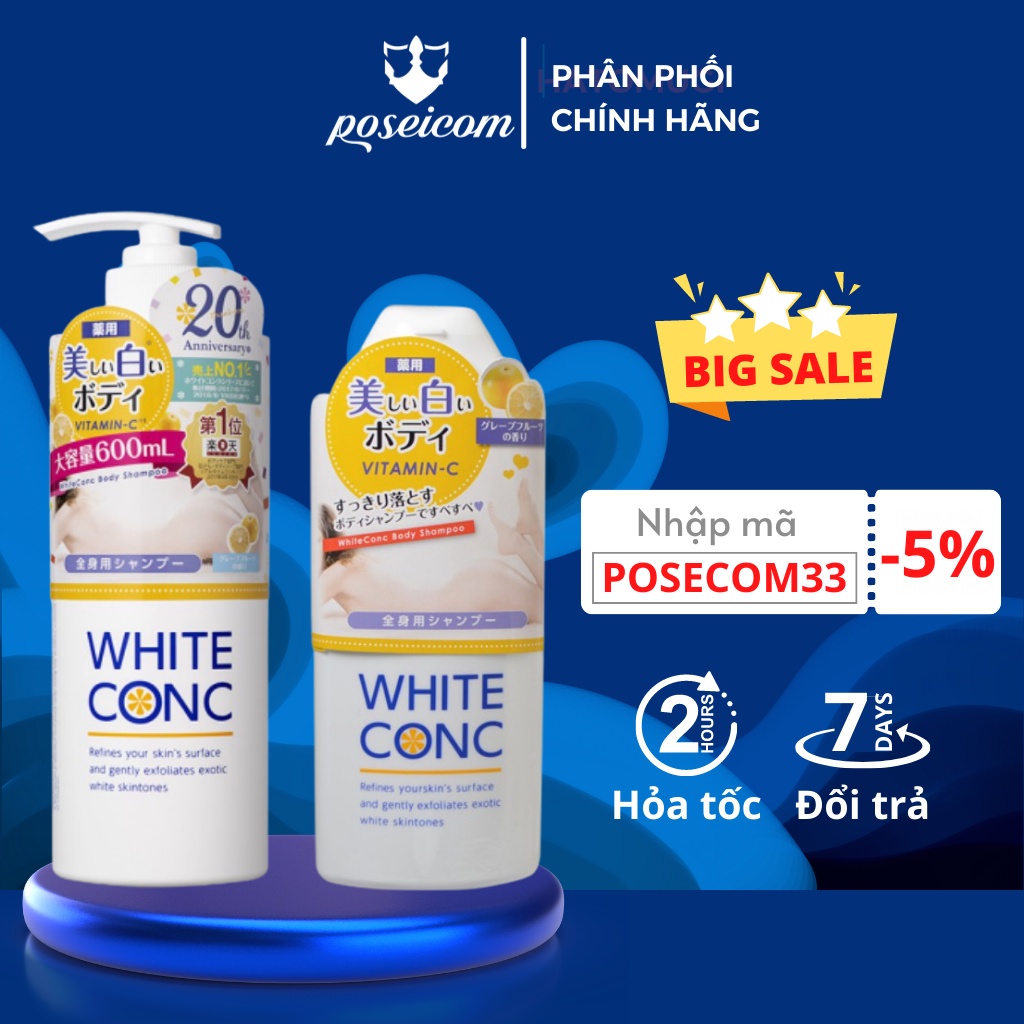 Sữa Tắm dưỡng trắng da White Conc Body Shampoo CII Nhật Bản 360ml