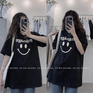 [ Rẻ Vô Địch ] Áo Thun Cotton Khô Form Rộng 3158 Nam Nữ Unisex manager mặt cười