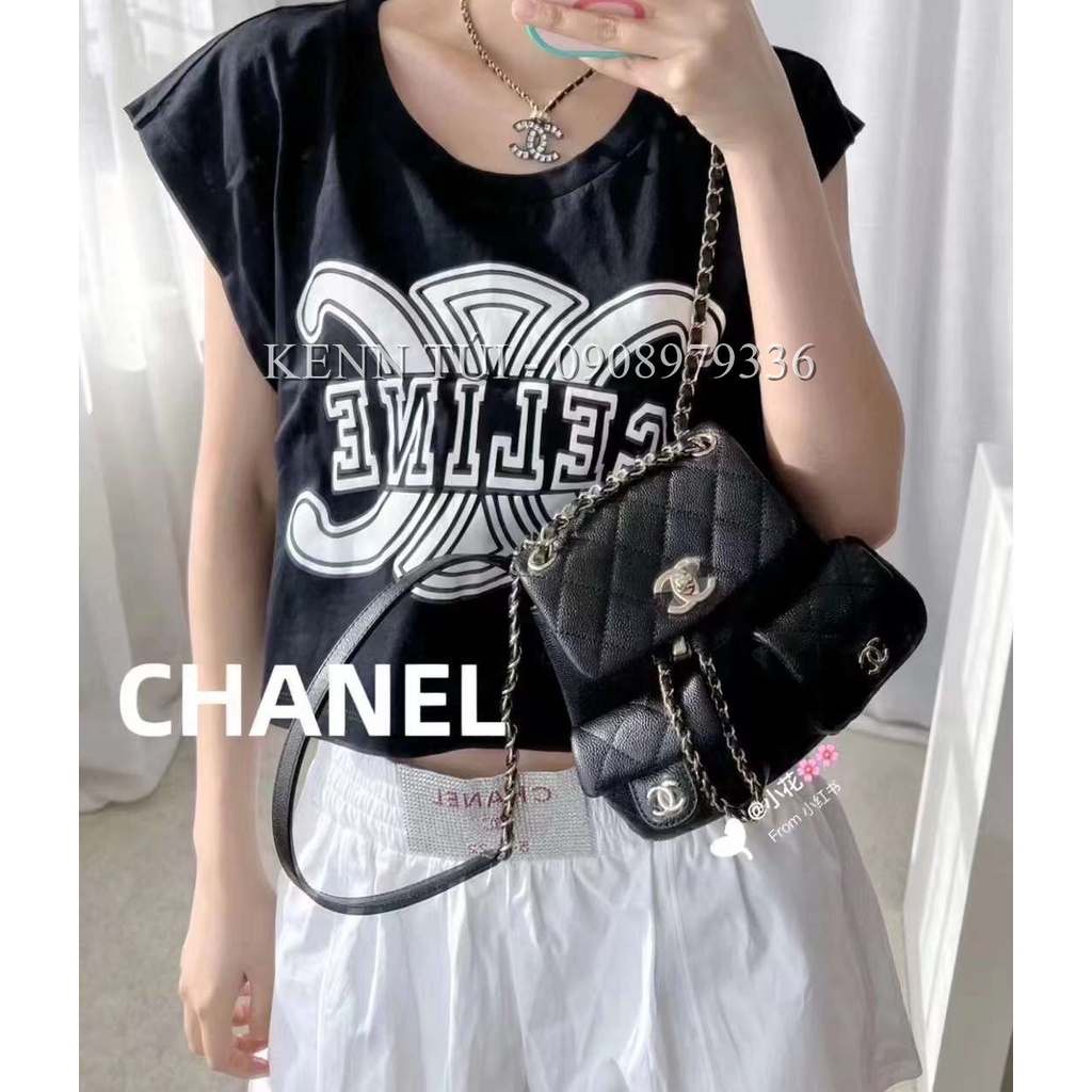 Balo Cha.nel mini da thật bản 2023 màu đen màu trắng màu hồng hàng fullbox