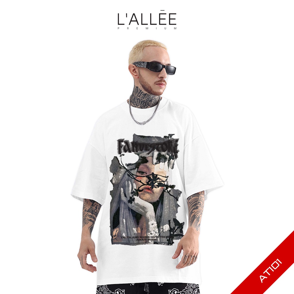 Áo thun Nam unisex LALLEE họa tiết Fanve chất liệu Cotton mềm mại, Áo phông tay lỡ dáng đứng, co giãn, thấm hút  AT101