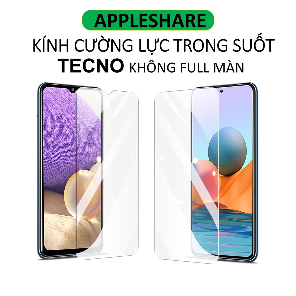 Kính cường lực Tecno Pova 4 pro/ Povo 2/ pova 3/ spark 9t/ spark go 2023/ 7/ 7t/ 8c/ pop 5 lte trong suốt