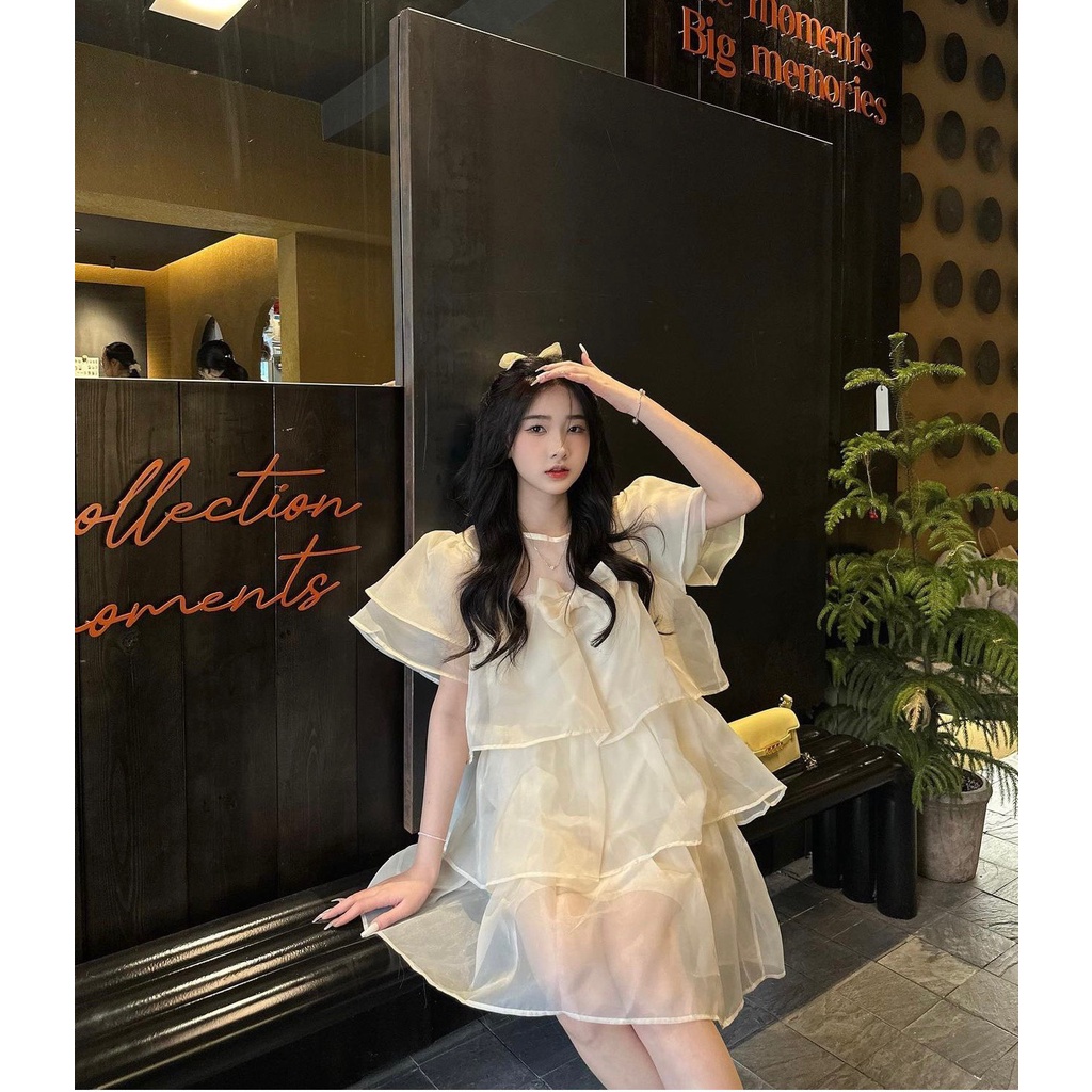 Váy baby doll tầng chất tơ 1 lớp hàng siêu xinh.