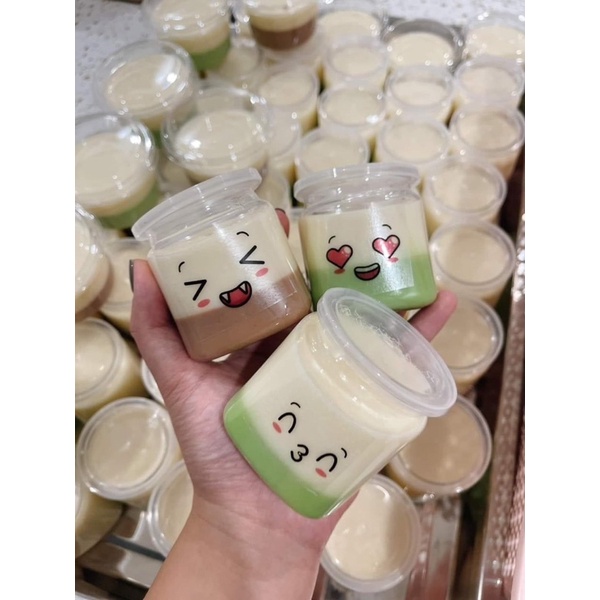 Set 50 hủ nhựa pet trong đựng sữa chua tròn/vuông 120ml