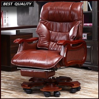 Ghế Chủ Tịch Tay Gỗ, Ghế Boss Ghế Văn Phòng Chân Xoay Cao Cấp Có Gác Chân Kèm Massage Lưng 3D Điều Khiển