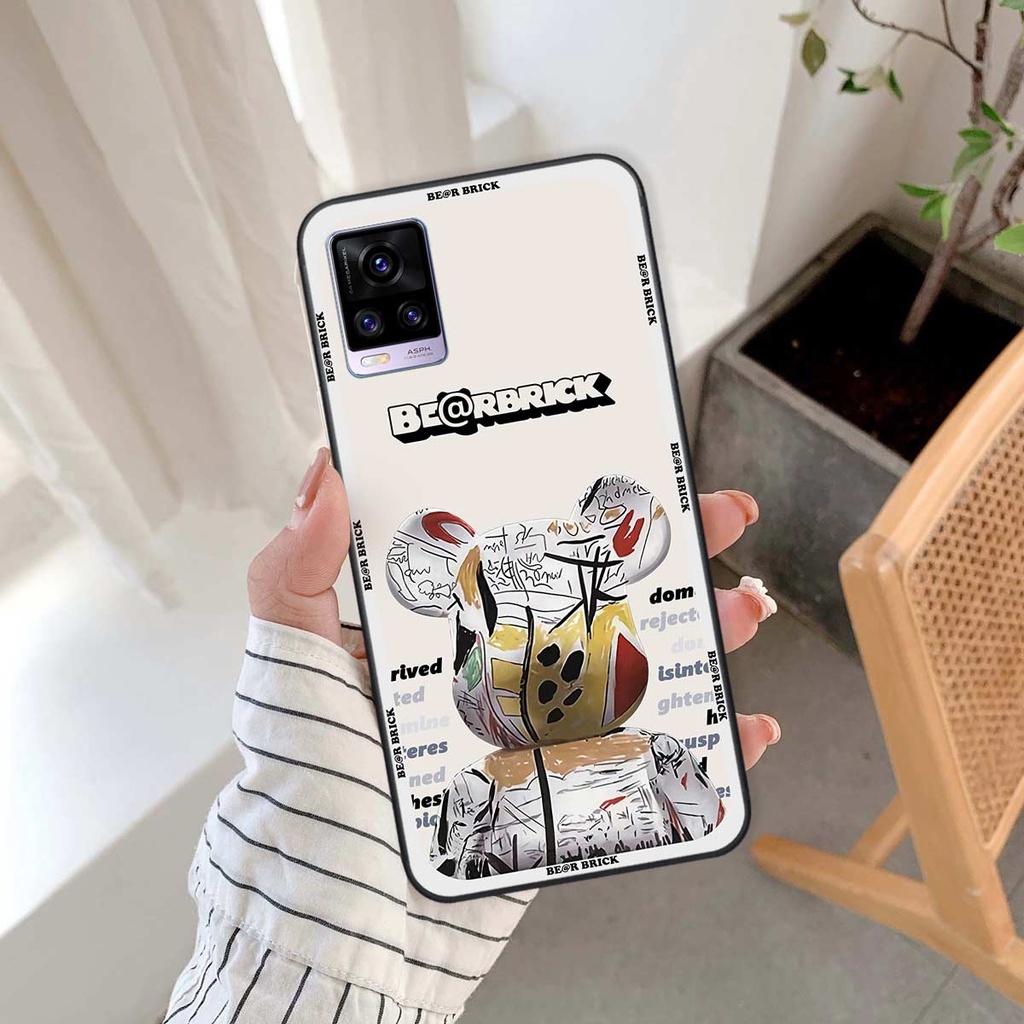 Ốp lưng Vivo V20 hình gấu bearbrick, smile thời trang, ốp lưng rẻ bền đẹp