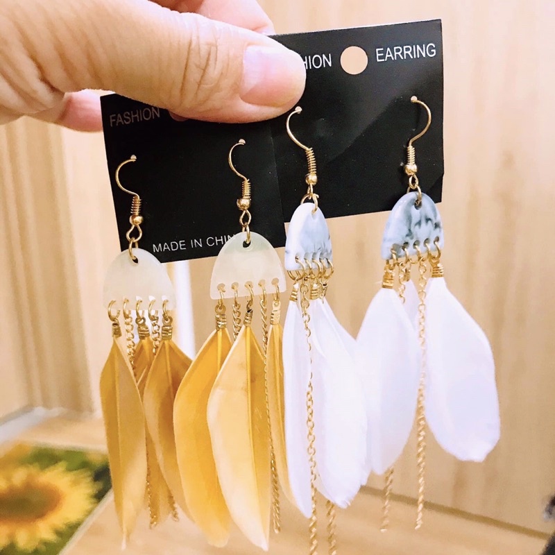 Bông tai boho nhiều màu phong cách thời trang bohemian cho nữ