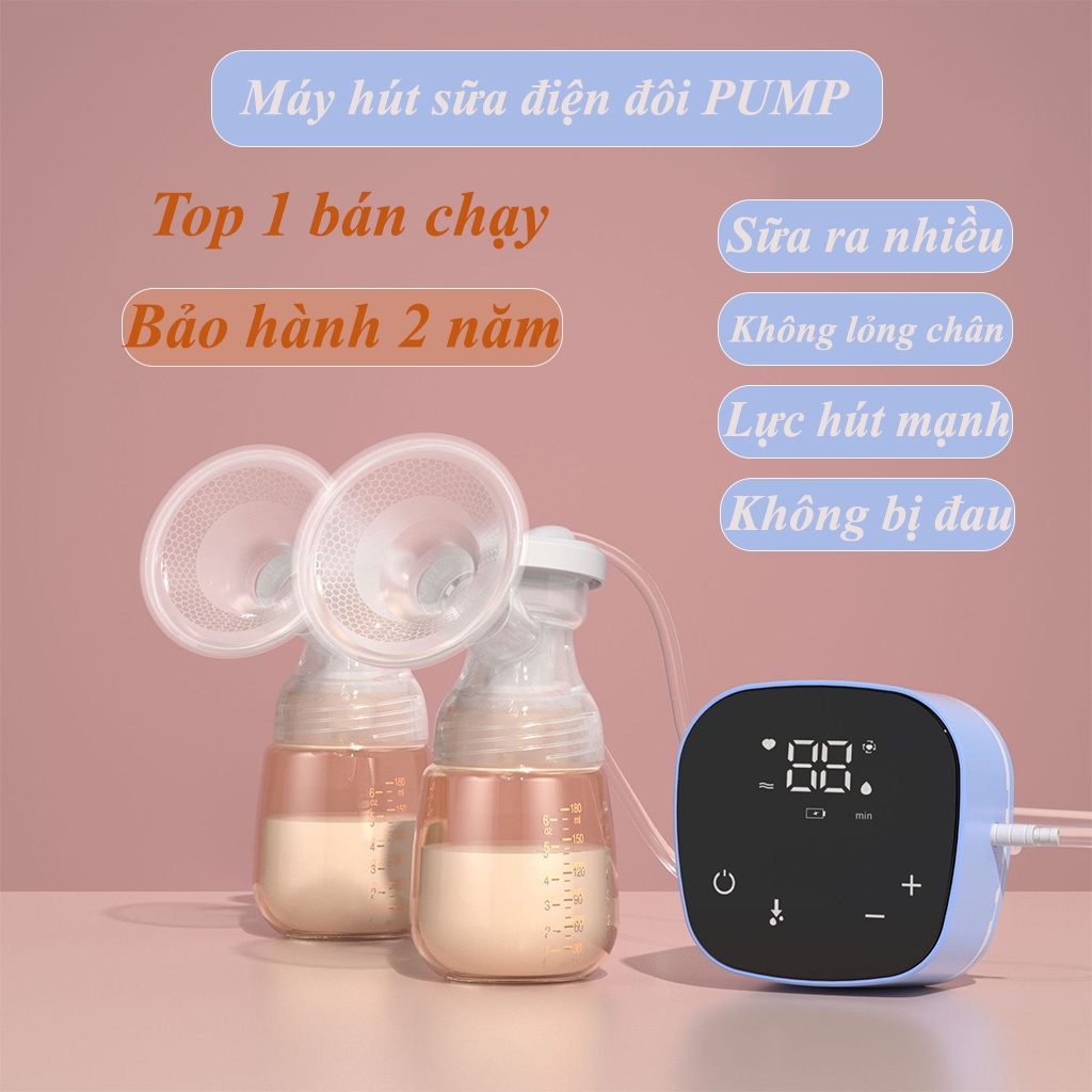 Máy hút sữa điện đôi Electric Breast Pump, Tốt hơn máy hút sữa fatz, Medela, Real bubee - Phễu hứng sữa silicon