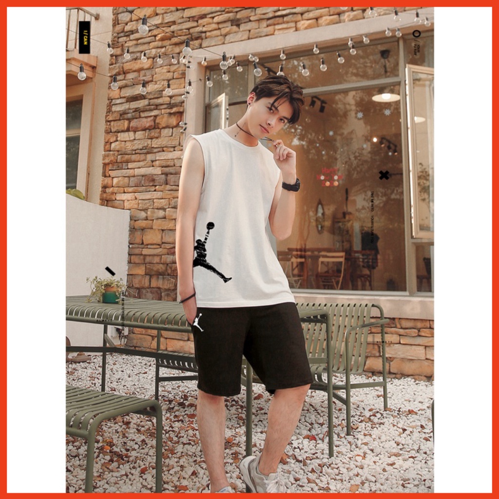 Bộ thể thao nam nữ tanktop vải cotton thoáng mát hút mồ hồi bộ quần áo 3 lỗ sabistores1