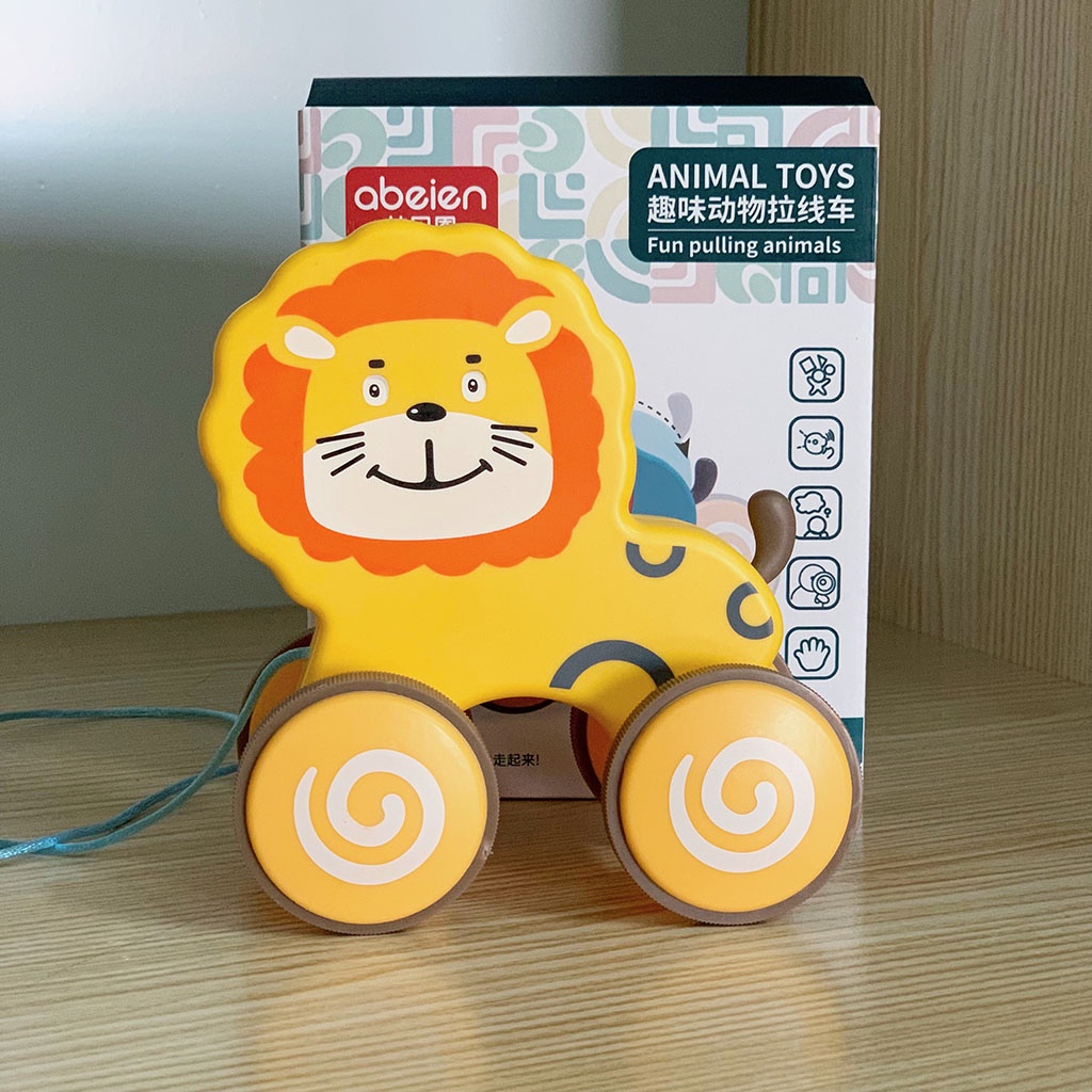 Đồ chơi xe kéo hình thú nhiều màu sắc kích thích tập đi, tăng vận động cho bé_SP15