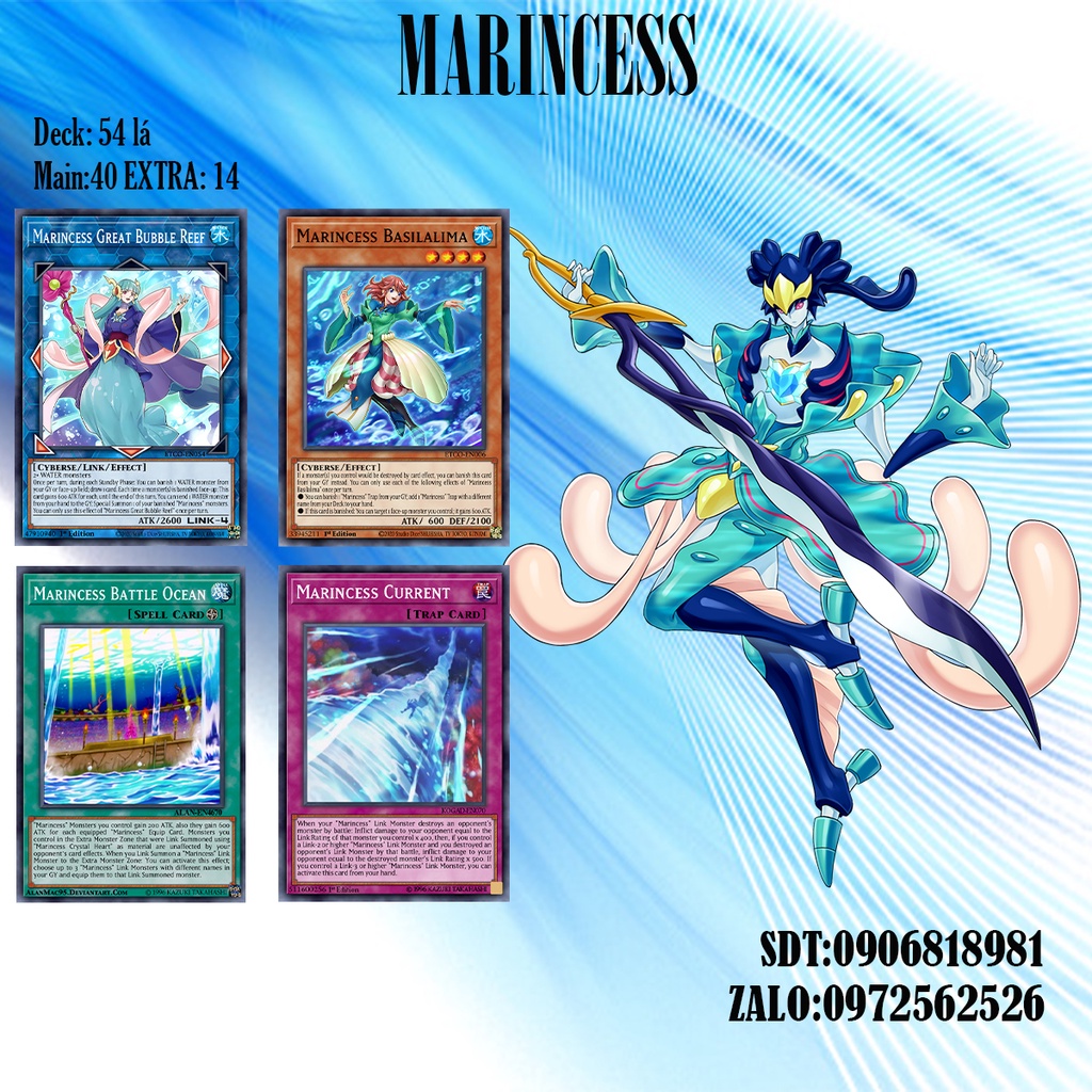 Bài YuGiOh - Bộ 54 lá bài Marincess - Marincess Deck - Card Game VN Giá Rẻ