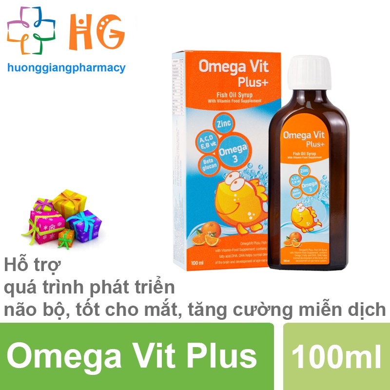Omega Vit Plus Bổ Sung DHA Vitamin Giúp Phát Triển Trí Não Thị Lực Tăng Đề Kháng Cho Bé