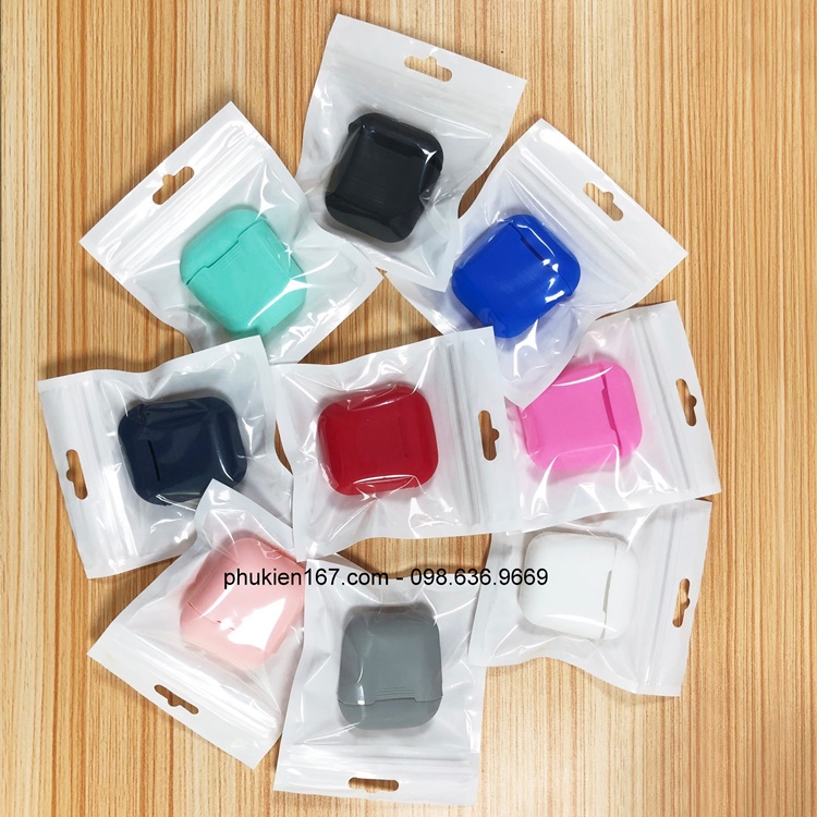 [Case Airpods] Ốp bảo vệ cho tai nghe Airpods 1/2/3/Pro, REP1:1,  i12, i27... Chất liệu silicone dẻo - Nhiều màu sắc