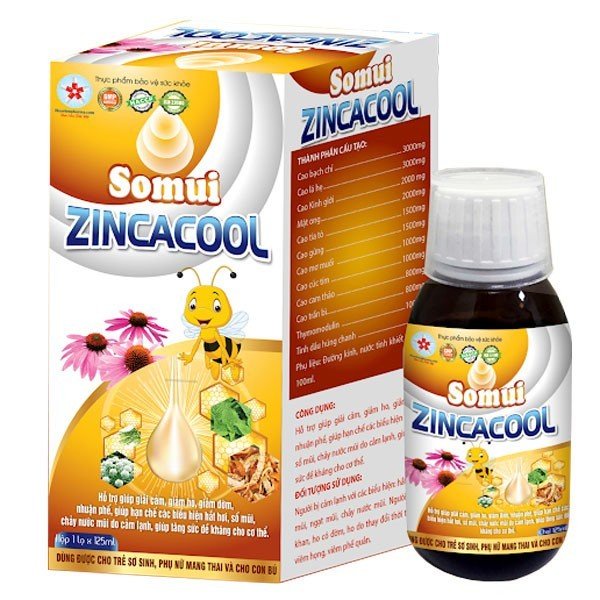 Sỗ Mũi Somui Zincacool Siro Sỗ Mũi Viêm Kết Mạc Dị Ứng Hộp 125ml Hộp 30 Gói [CHÍNH HÃNG]