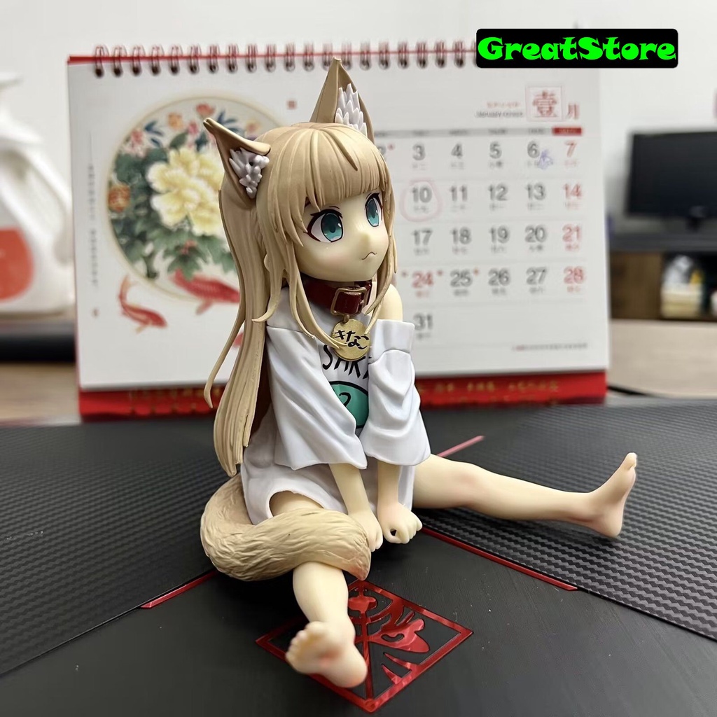 Mô hình Anime Cô gái mèo Uchi no Neko ga Onnanoko de Kawaii Kinako Sitting Fish ver. 1/6 Sacle 14 cm