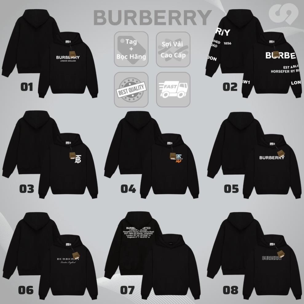 Áo Khoác Hoodie Buberry BBR Full Mẫu Vải Nỉ Bông Cotton 100% The.Wear