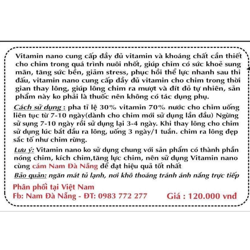 Vitamin nano dành cho chim cảnh