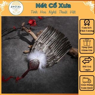 Quạt Gia Cát Lượng Chi Tiết Tỉ Mỉ Bằng Lông Vũ Nhật