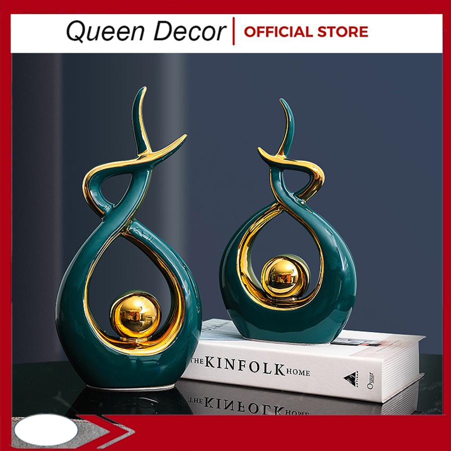 BỘ 2 BÌNH GỐM SỨ MẮT NGỌC DECOR TRANG TRÍ KỆ TỦ PHÒNG KHÁCH BÀN LÀM VIỆC SANG TRỌNG