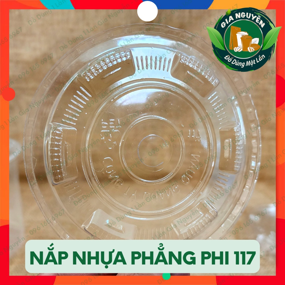 Combo 50 Nắp Phẳng Phi 117 Dùng Cho Cốc Nhựa PP (800ml, 900ml, 1000ml)