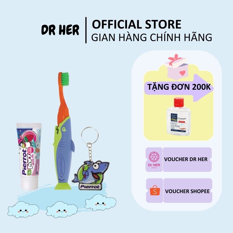 Bộ kit chăm sóc răng miệng trẻ em Cá Mập PIERROT PIER3351