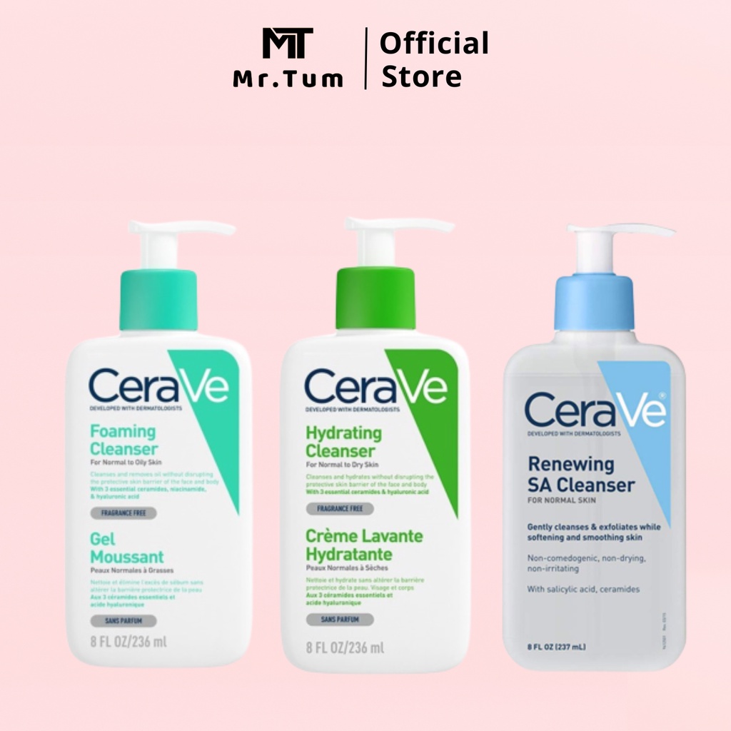 Sữa rửa mặt cerave foaming facial cleanser dành cho da dầu da khô 236ml .
