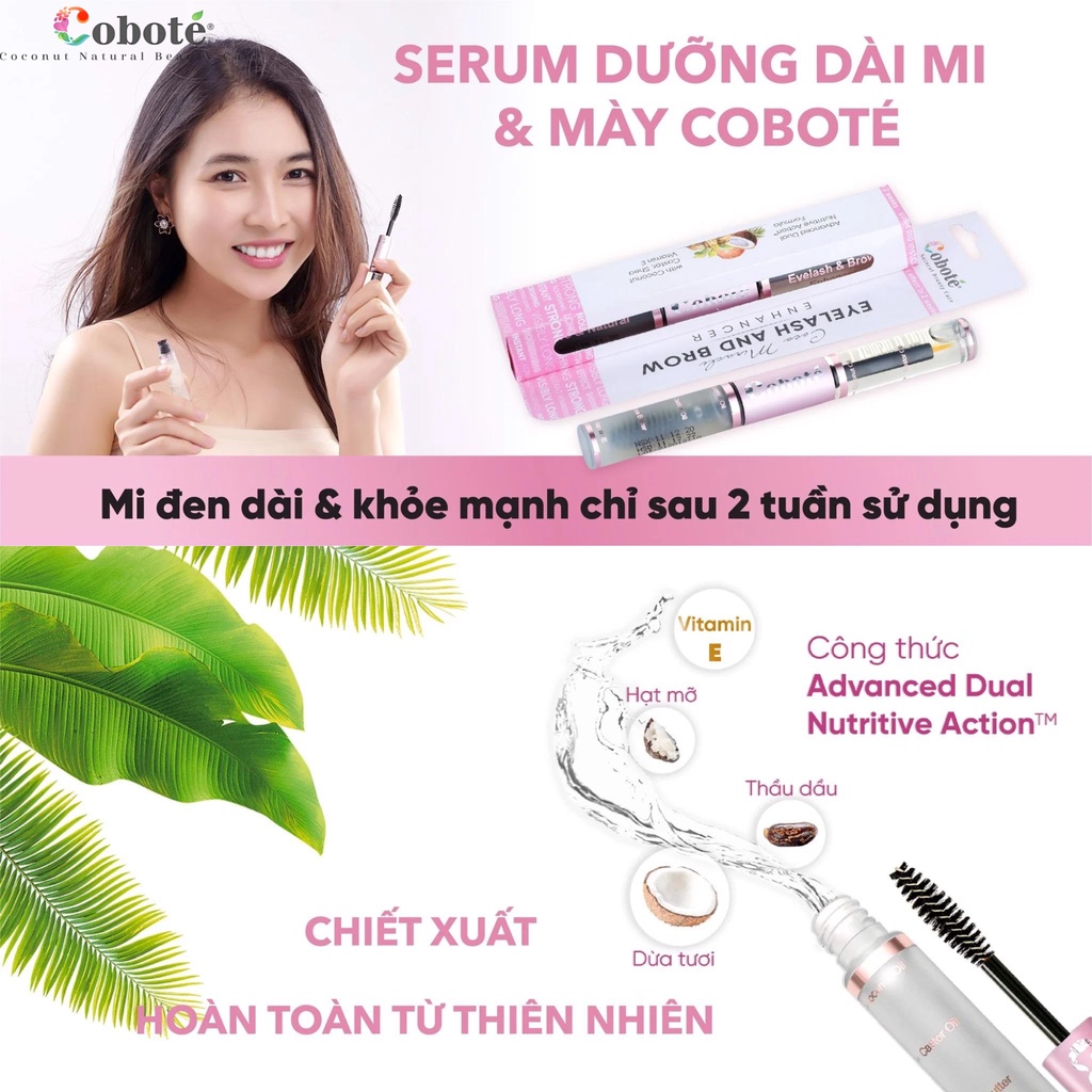 Serum Dưỡng Dài Mi & Mày Coboté - Mi Dài Trông Thấy Chỉ Sau 2 Tuần - Coco Miracle Eyelas