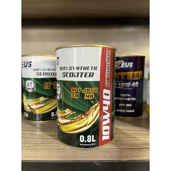 Combo Nhớt Zeus xe tay ga 10w-40 1 Lits và láp 120ml