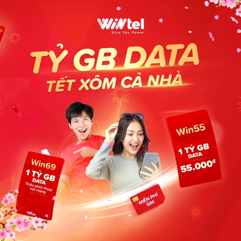 Sim data 4g Wintel win60, win69 Thác đổ Không Giới Hạn Data Siêu Sim Data sử dụng data không giới hạn trên mobile