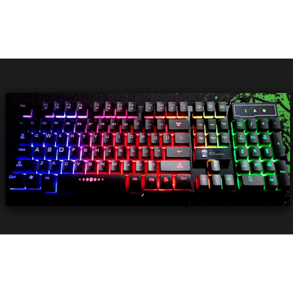 Bàn phím LED R8 1822 đẹp phù hợp cho văn phòng, chuyên dùng cho game thủ,...