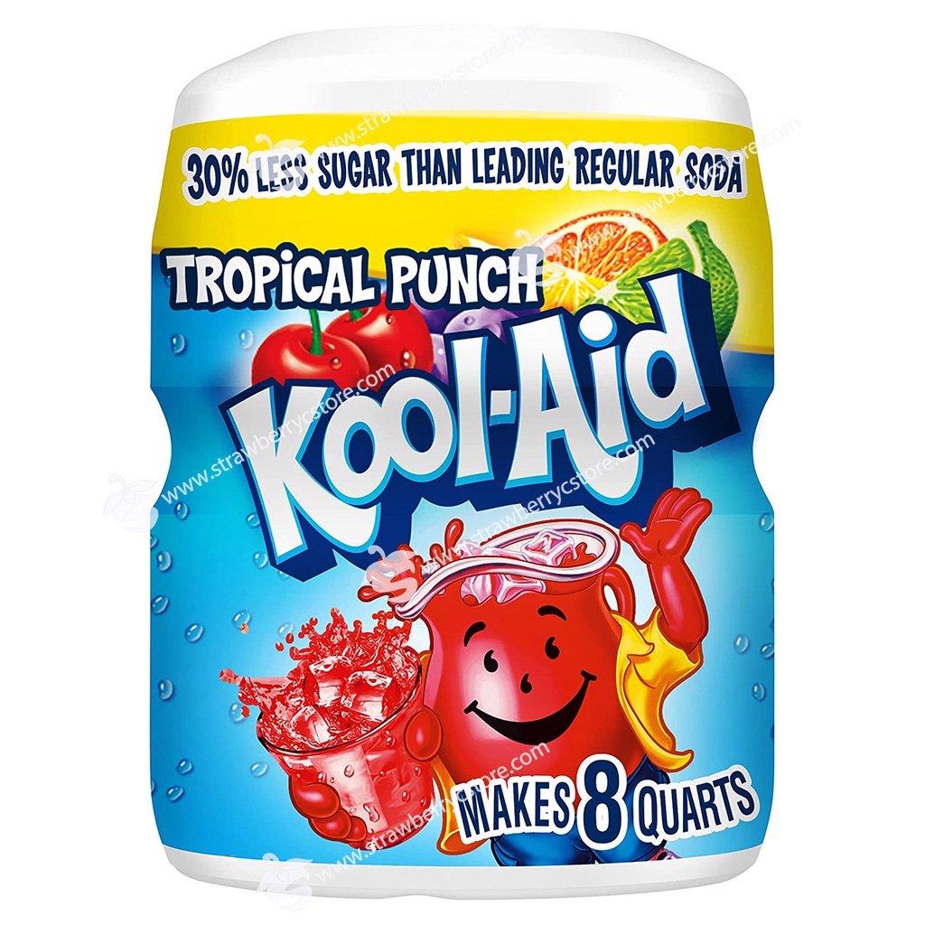 Bột Pha Nước Trái Cây Vị Hỗn Hợp Nhiệt Đới Kool-Aid Unsweetened Tropical Punch Artificially Flavored Powdered Drink Mix