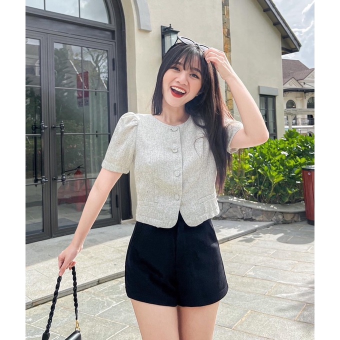 Set Bigsize, Set Áo Cổ Tròn Nút Bọc + Quần Short, Thuynguyenbigsize chuyên size 55-90kg