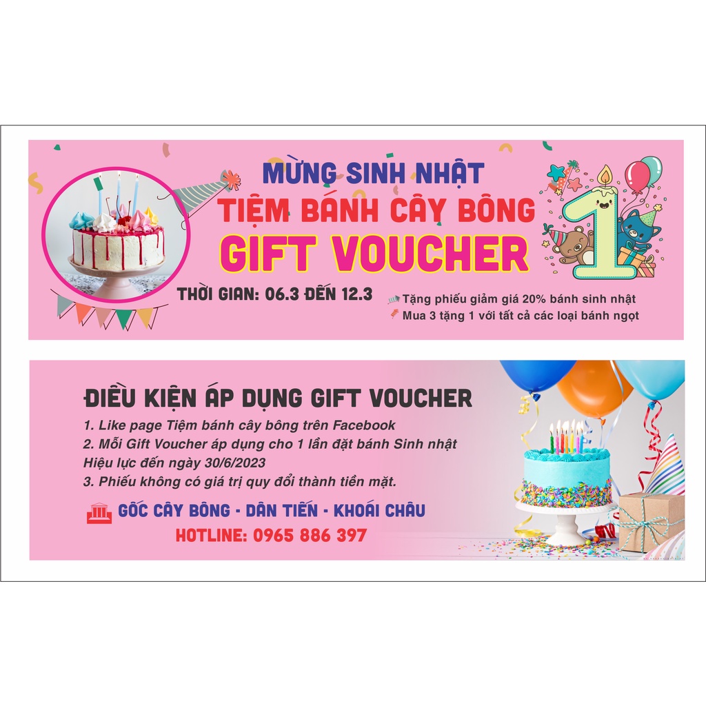 Thiết kế theo yêu cầu Gift Voucher giảm giá cho Shop